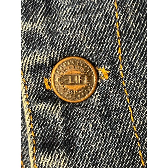 Orbit X Women's Size 12/14 Denim Vest Button-up Dragon Embroidery 100% Cotton - Picture 15 of 16